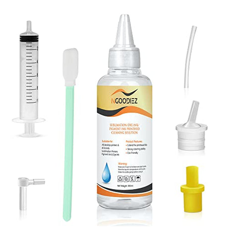 NGOODIEZ Printhead Cleaning Kit for Inkjet Printers Epson, HP, Brother, or Canon - Universal Print Head Cleaner Kit for Printer Nozzle - Works on NGOODIEZ