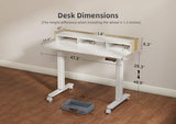YDN Standing Desk with Drawers, 48 Inch Standing Desk Adjustable Height, Adjustable Electric Stand Up Sit Stand Small Desk with Storage and Shelf, YDN