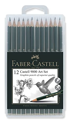 Faber-Castell 9000 Graphite Pencils Art Set In Slimflexi Case (8B-2H, 12pcs) Faber-Castell