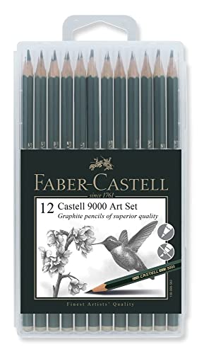 Faber-Castell 9000 Graphite Pencils Art Set In Slimflexi Case (8B-2H, 12pcs)