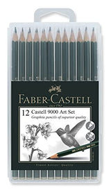Faber-Castell 9000 Graphite Pencils Art Set In Slimflexi Case (8B-2H, 12pcs) Faber-Castell