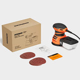 DOVAMAN ROS01A Orbital Sander, 3A Random Orbit Sander, 6 Variable Speeds, Up to 13000 rpm, 12pcs Sandpapers, 5in Sanding Pad, Dust Collection, DOVAMAN