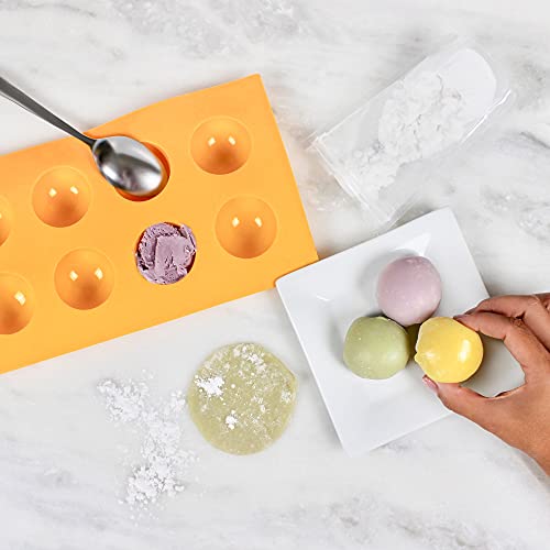 Global Grub DIY Mochi Ice Cream Kit - Mochi Kit Includes Sweet Rice Flour, Potato Starch, Matcha Powder, Cocoa Powder, Ice Cream Mochi Maker, Dough Global Grub