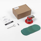 Pneumatic random orbital sander 5-inch light weight palm sander 3/16" (5 mm) diameter orbit 12000 RPM with extra 10pcs sandpaper UPWOOD