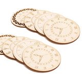Amosfun Unfinished Wood Cutouts Natural Clock Wood Pieces for DIY Craft Decorations Children's Party Decoration 8 Pcs Amosfun
