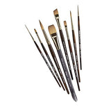 KINGART Finesse Kolinsky Sable Synthetic Blend Premium Watercolor Artist Brushes, Gift Box, Set of 8, Synthetic Brush Hairs, Acrylic Handle, for Oil, KINGART