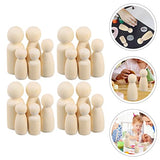 Toyvian 50pcs White Embryo Wood Doll Peg Doll Kit Unfinished Peg Dolls Wood Peg Dolls Natural Wooden Mushroom Kids Glass Mushroom Painting Puppets Toyvian