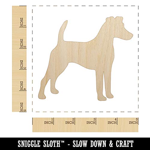 Smooth Fox Terrier Dog Solid Unfinished Wood Shape Piece Cutout for DIY Craft Projects - 1/4 Inch Thick - 4.70 Inch Size Sniggle Sloth