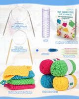 Katech Knitting Kit for Beginners-Learn to Knit Dishcloth-Beginner Knitting Kit for Adults Kids with Knitting Book, Knitting Needles, Soft Wool Yarn, Katech