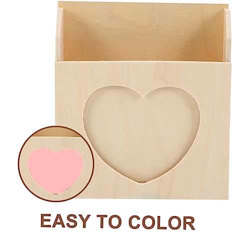 MAGICLULU 4 Pcs Love Envelope Box Kids Educational Toy Stationery Holder Woody Toy Kids Pencils Unfinished Wooden Mailbox Unfinished Wood Crates MAGICLULU