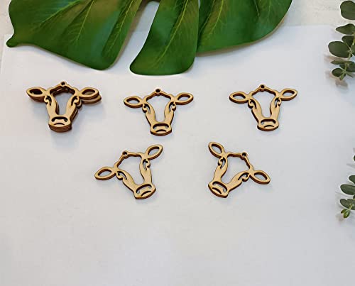 30PCS of Cow Outline Wooden Earrings Blanks,DIY Farmhouse Wood Earrings Blanks for Craft Jewelry Making (2'') Yuxuanish