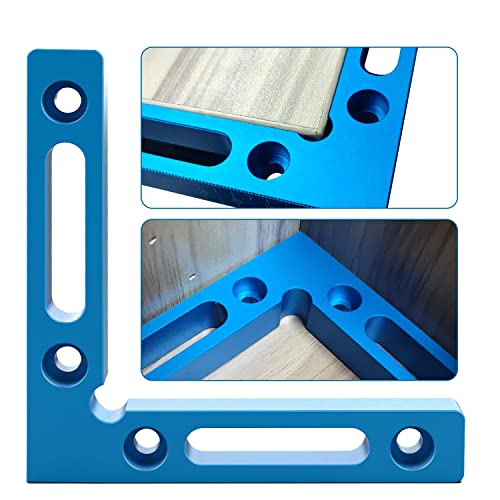 4PCS 90 Degree Aluminium Alloy Positioning Squares, 4.7" x 4.7" Right Angle Clamps Woodworking Carpenter Tool, Corner Clamping Square for Picture