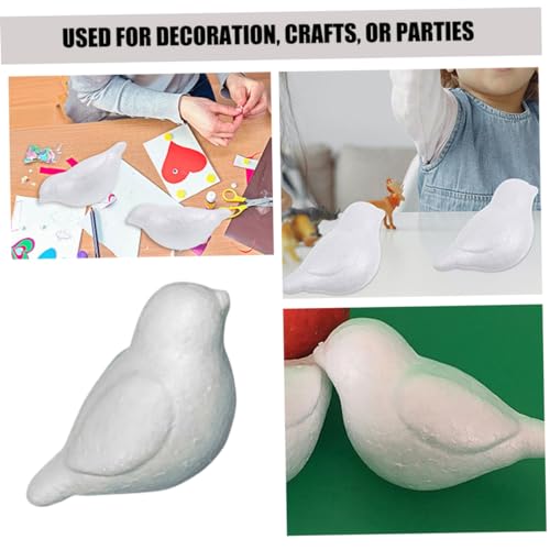 TEHAUX 6pcs Bird Foam White Embryo White Brick Christmas Child TEHAUX