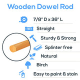 Dowel Rods Wood Sticks Wooden Dowel Rods - 7/8 x 36 Inch Unfinished Hardwood Sticks - for Crafts and DIYers - 2 Pieces by Woodpeckers Woodpeckers