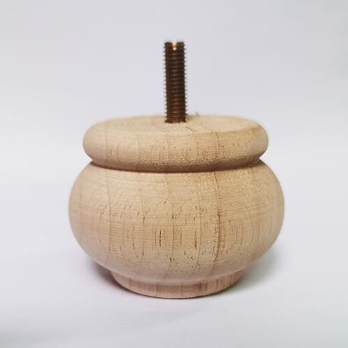 Btibpse 2 Inch Wooden Furniture Legs, Solid Wood Unpainted Replacement Furniture Legs, Ottoman/Loveseat Replacement Legs, Cabinet Btibpse