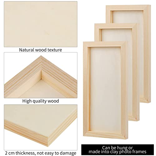 ADXCO 8 Pack Wood Panels 6 x 12 inch Wooden Canvas Board Unfinished Wooden Panel Boards for Painting, Arts, Pouring Use with Oils, Acrylics