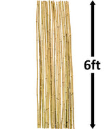 Dlh Western Natural Bamboo Poles, Eco-Friendly Plant Support Garden Stakes 6ft Long, Diameter of 5/8" (25-Count) Dlh Western