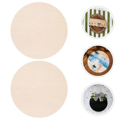 VILLCASE Unfinished Wooden Circles 24pcs Round Wooden Discs Blank Slices for DIY Crafts Door Hanger Sign Painting Christmas Decor 10cm