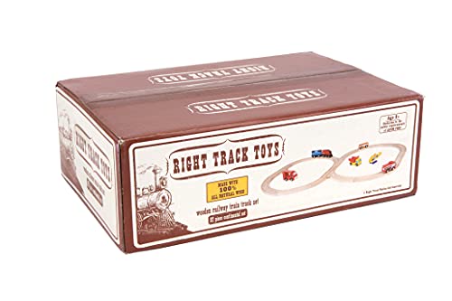 Wooden Train Track 52 Piece Set - 18 Feet Of Track Expansion And 5 Distinct Pieces - 100% Compatible with All Major Brands Including Thomas Wooden Right Track Toys