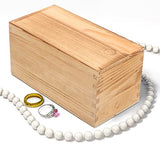 SEWACC 2pcs Unfinished Wooden Box with Slide Lid Blank Wood Box Case Jewelry Box Container for Arts Crafts Hobbies Sewing Keepsakes SEWACC