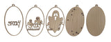 Halloween Spooky Ghost Oval Sign 6 Pieces Laser Cut Out Unfinished RND4 The Wood Shape Store