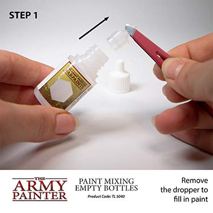 The Army Painter Paint Mixing Empty Dropper Bottles-12 ml, Pack of 6 Bottles with Dropper-Plastic Dropper Bottles for Acrylic Paint-Empty Plastic - WoodArtSupply