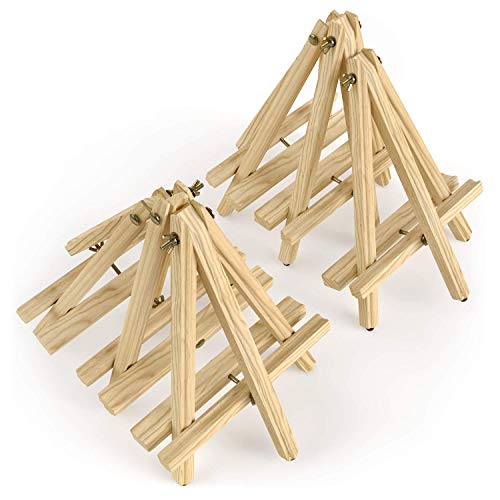 ARTEZA Tripod Easel, Pack of 6, 12 Inches, Natural Pine Wood Finish with Non-Slip Legs, Art Supplies for Displaying Small to Medium Canvases ARTEZA