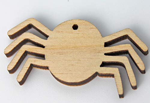 ALL SIZES BULK (12pc to 100pc) Unfinished Wood Wooden Laser Cutout Halloween Spider Dangle Earring Jewelry Blanks Shape Charms Crafts Made in Texas Texan Wood Crafts