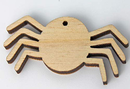 ALL SIZES BULK (12pc to 100pc) Unfinished Wood Wooden Laser Cutout Halloween Spider Dangle Earring Jewelry Blanks Shape Charms Crafts Made in Texas