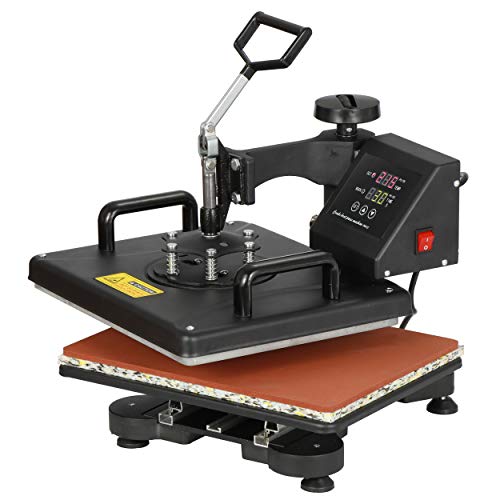 F2C 12" x 15" Heat Press Machine Pro 6 in 1 Swing Away Digital Heat Transfer Sublimation Press Combo for T-Shirt Bag Hat Cap Mug Plate - WoodArtSupply