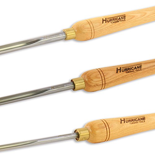 Hurricane Turning Tools, HSS, 3 Piece Bowl Gouge Set (1/4", 3/8" and 1/2" Flute), Standard Series Woodturning Tools - WoodArtSupply