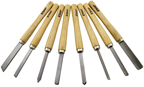 8 Piece Wood Chisel Woodworking Lathe Hand Tool Set by Science Purchase - WoodArtSupply