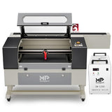 Monport 100W CO2 Laser Engraver＆Water Chiller with Lightburn,20"x28" Laser Engraving Cutting Machine with Autofocus 4 Way Pass Air Assist Wheel Monport