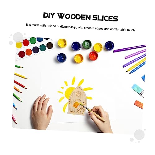 VILLCASE 48pcs Mini Fairy Door Gnome Homes Garden Unfinished Fairy Doors Door Kit Fairy House Doors Chips Miniatures DIY Houses Tree Windows Fairy VILLCASE