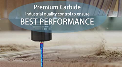 DashHound BRB301 Milling Cutters 3 Flutes Ball Nose Solid Carbide Up Cut CNC Spiral Bits NACO Coated 2D 3D Carving Router Bit 1.0Deg with 1/8 Inch DashHound