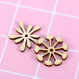 Sewroro 50pcs Unfinished Wooden Flower Cutouts Hollow Flower Wood Chip for DIY Crafts Wedding Christmas Decoration Sewroro