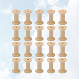 VILLCASE 60 Pcs Empty Thread Spools Wooden Thread Spools Glass Holder Yarn Kit Weaving Kit Thread Stand Thread Spools Empty Wood Spools Wire VILLCASE