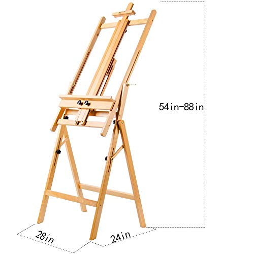 Mont Marte Convertible Studio Easel. Floor Easel Suitable for a Range of Canvas Sizes. Easy Height and Tilt Adjustment. MONT MARTE