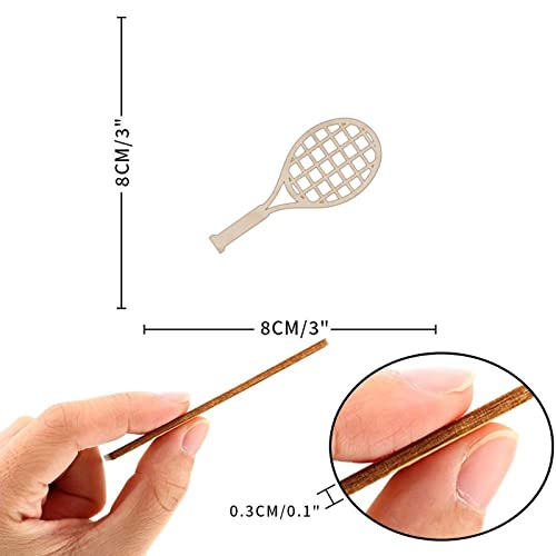 Tennis Racket Wood Craft Unfinished Wooden Cutout Art DIY Wood Sign Inspirational Farmhouse Wall Plaque Rustic Home Decor for Home Laundry Room WoodArtSupply