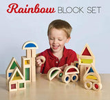 Agirlgle Wood Building Blocks Set for Kids 24 Pcs Rainbow Stacker Stacking Game Construction Toys Set Preschool Colorful Learning Educational Toys - Agirlgle