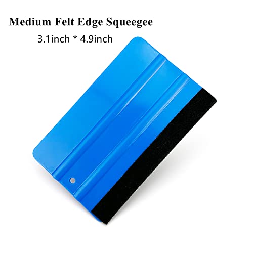 3 Piece Felt Edge Squeegee, 4inch - 5inch - 6inch Vinyl Wrap Squeegee, Plastic Squeegee Scratch-Free for Decals, Adhesive Vinyl, Window Film, CARTINTS