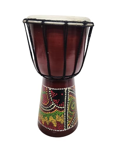 DJEMBE DRUM BONGO CONGO 12" HAND CARVED AFRICAN ABORIGINAL WOOD HAND PAINTED IMPORTER DIRECT TO YOU BEST PRICE FOR THE QUALITY