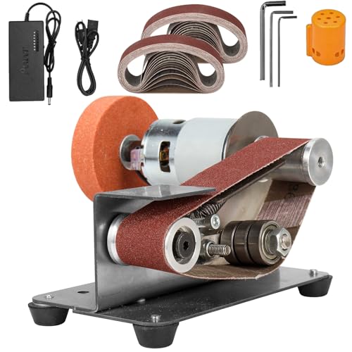SI FANG Electric Mini Belt-Sander Polishing-Sharpening - Portable Sanding Machine Mini Bench Grinder Kit, 7 Speed Knife Sharpener for Making SI FANG
