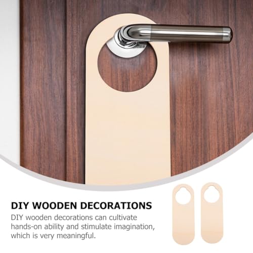 VOSAREA 20pcs Unfinished Wood Door Knob Hangers Blank Door Knob Signs Hanging Direction Signs for DIY Craft Home Hotel Office Decoration VOSAREA