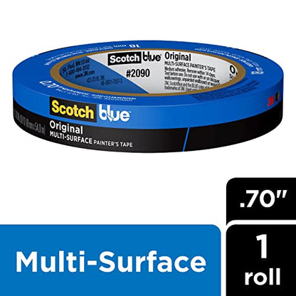 ScotchBlue Original Multi-Surface Painter's Tape, 0.70 Inches x 60 Yards, 1 Roll, Blue, Paint Tape Protects Surfaces and Removes Easily,