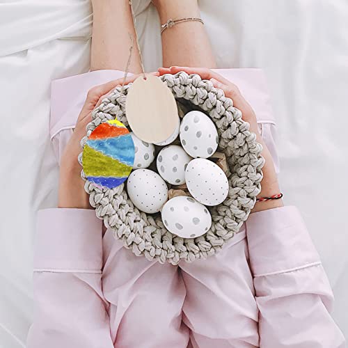 PartyKindom 20pcs Wood Easter Egg Wood Craft Ornaments Unfinished Wood Cutout Easter Eggs for Kids Egg Wood DIY Crafts Cutouts Eggs Shape Wood PartyKindom