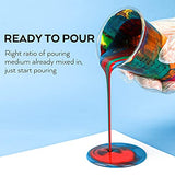 Nicpro 14 Colors 8.45oz Acrylic Pour Paint Supplies Kit, Large Volume Premixed High Flow Painting Bulk Set with Canvas, Wood Natural Slices, Pouring Nicpro