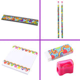 GirlZone Rainbow Jumbo Arts and Crafts Filled Stationery Pencil Case for Girls, Great Gift for Girls GirlZone