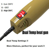 Homidic Heat Gun Upgraded to 662℉, Dual-Temperature Professional Heat Tool, Mini Handheld Hot Air Gun for Embossing Shrink Wrapping Paint Crafts Homidic