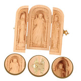 VOSAREA Religious Ornaments Household Wood Crafts Wooden VOSAREA